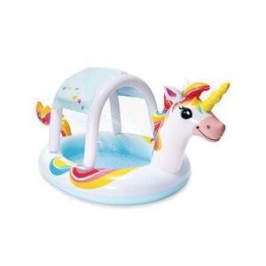 PISCINA HINCHABLE INFANTIL MODELO UNICORNIO CON ROCIADOR, 254 x 132 x 109 cm