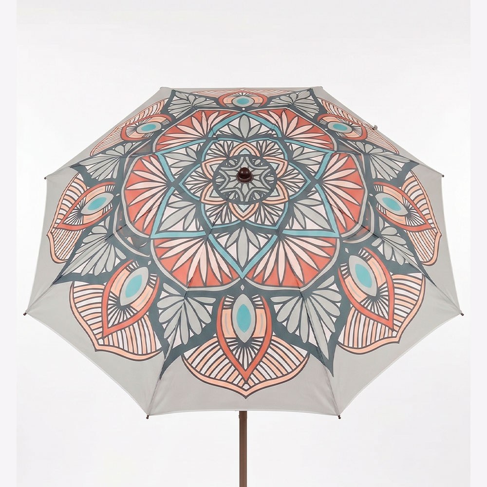 SOMBRILLA DE PLAYA, DISEÑO MANDALA, MODELOS VARIADOS, Ø180 x 215 cm