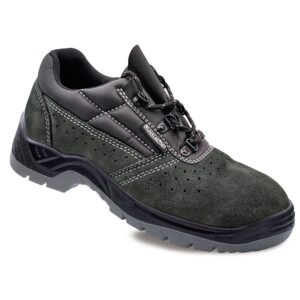 ZAPATOS DE SEGURIDAD PIEL SERRAJE PERFORADA GRIS OSCURO S1P SRC TALLA 36