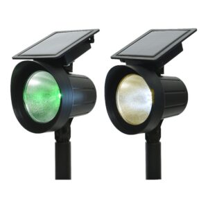 ESTACA SOLAR LED 25 lm LUZ MULTICOLOR (8 COLORES) 11 x 13 x 42,5 cm, PACK 2 unidades