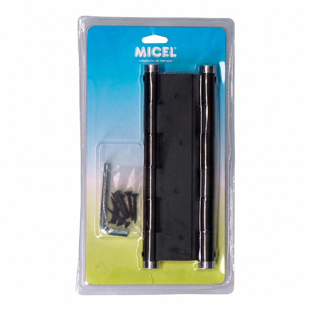 BISAGRA DE DOBLE ACCIÓN, MODELO BS10 NE M57002, DE ALUMINIO CON ACABADO NEGRO, 133 x 180 mm, BLISTER