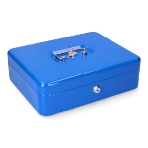 CAJA DE CAUDALES CFC09, DE ACERO CON ACABADO AZUL, 300 x 240 x 90 mm