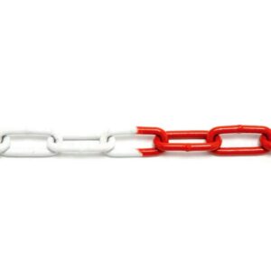 CADENA ESLABONES, MODELO DIN 763, DE ACERO CON ACABADO BICOLOR ROJA / BLANCA, Ø6 mm, CAJA DE 30 m