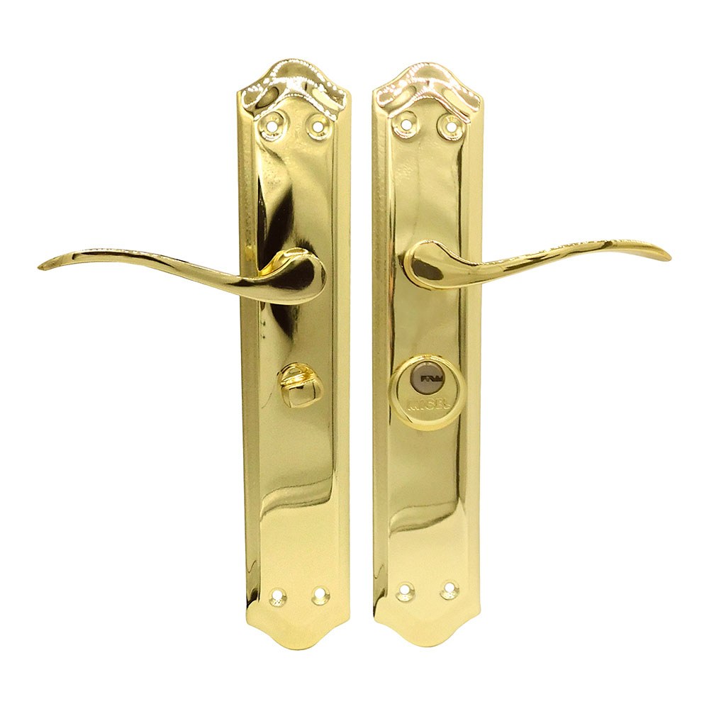 JUEGO DE MANILLA CON LLAVE, MODELO 202, DERECHA, DE ACERO CON ACABADO LATONADO, 47 mm