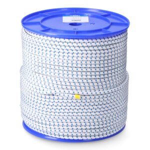 CUERDA DE GOMA ELÁSTICA BLANCA / AZUL POLIÉSTER CALIBRE 6 mm x 200 m
