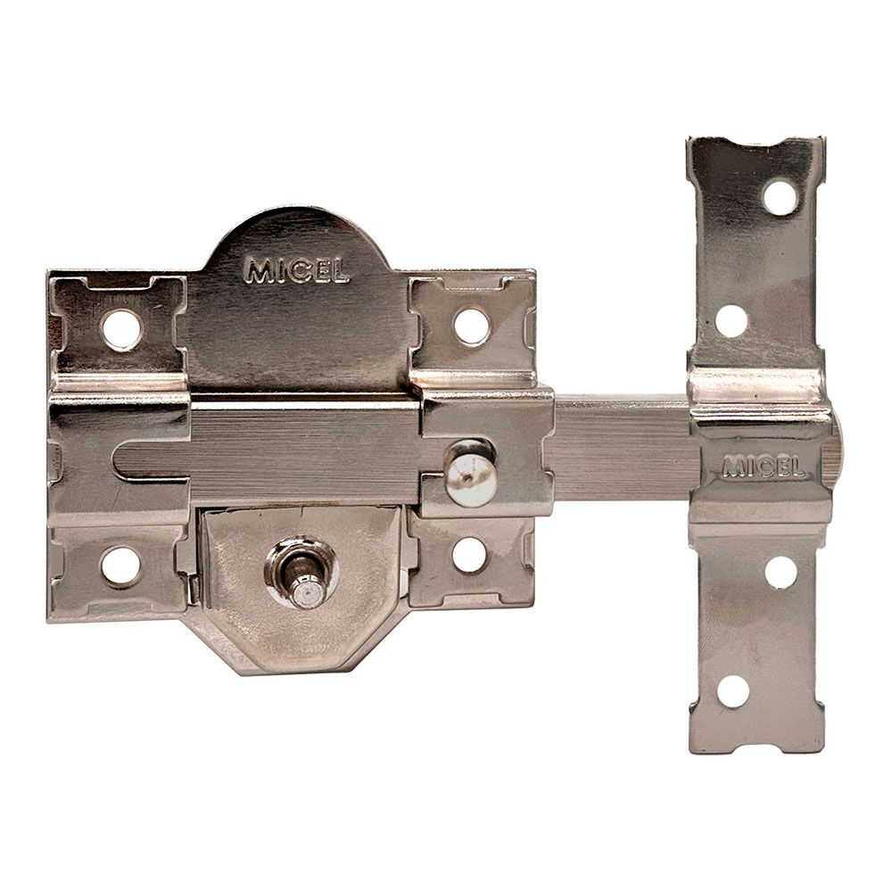 CERROJO, SEGURIDAD, SOBREPONER, MODELO CRR08, DE ACERO CON ACABADO NÍQUEL, 86B/70 mm, CON 3 LLAVES SERRATA