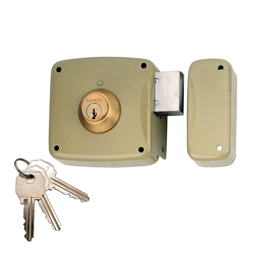 CERRADURA, SOBREPONER, MODELO 95124AHE08D, CON CILINDRO 5124A, ENTRADA 80 mm, MANO DERECHA