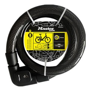 CABLE DE ACERO TRENZADO CON CUBIERTA DE PVC, CON LLAVE, Ø2,5 x 100 cm, BLISTER