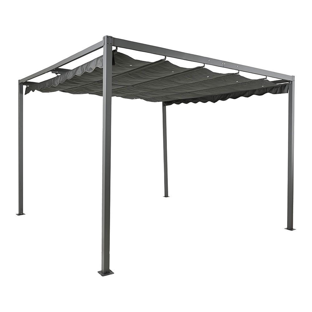 PÉRGOLA PARA EXTERIOR COLOR ANTRACITA 3 x 3 x 2,20 m
