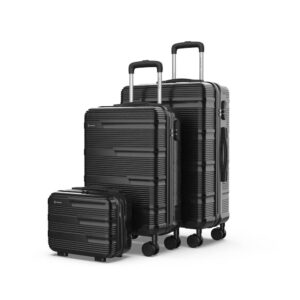 SET DE MALETAS 3 PIEZAS NEGRO, 12", 20" y 24"