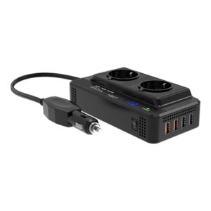 INVERSOR DE CORRIENTE PARA COCHE 200W, 12V A 220V