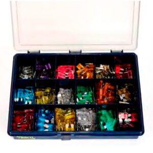 CAJA DE FUSIBLES AUTOMOCIÓN, 24 x 19 x 4,5 cm, 450 piezas